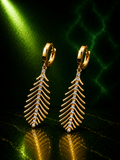 Gold Fern Drop Earrings