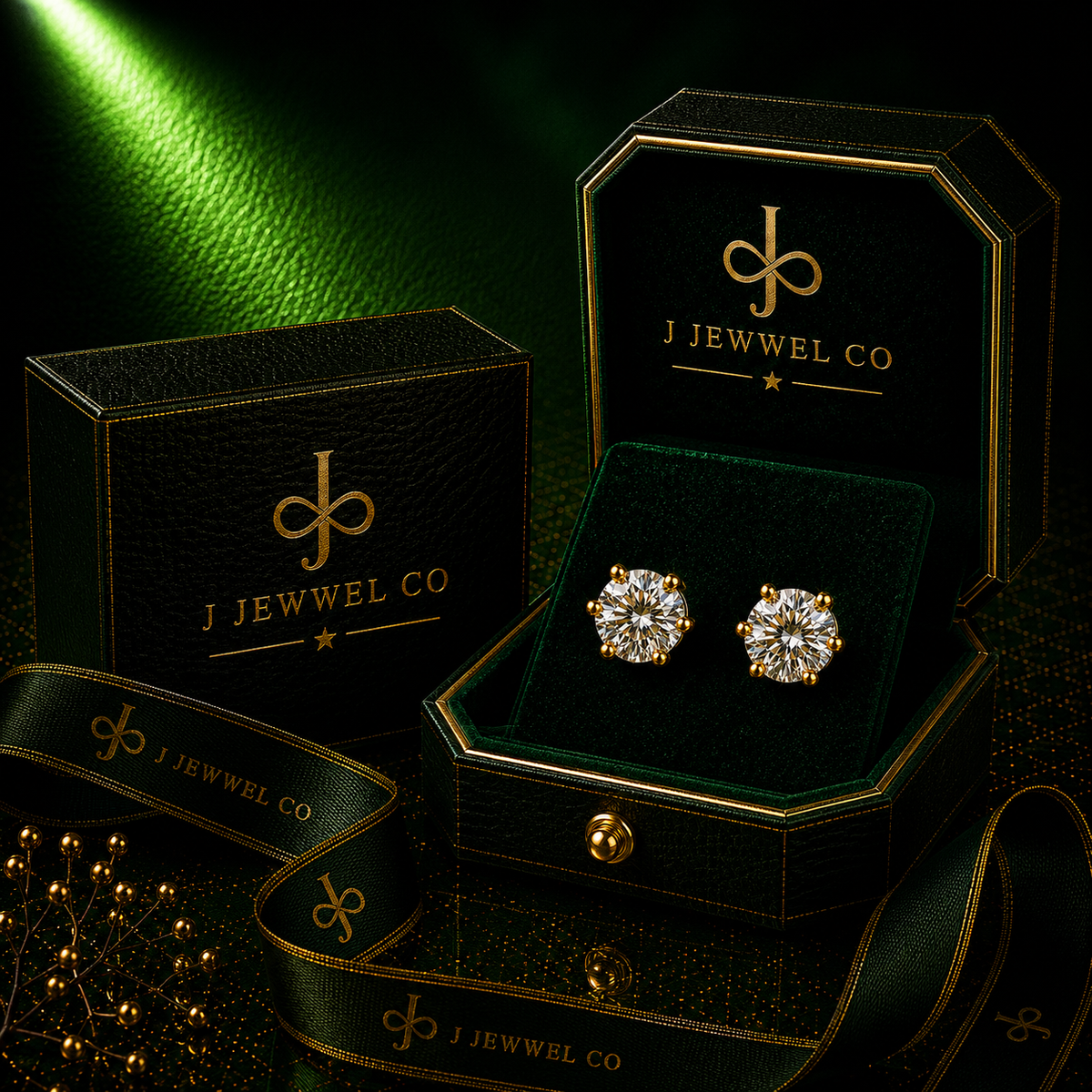 Celeste Solitaire Stud Earrings