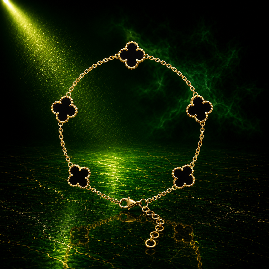 Midnight Clover Bracelet