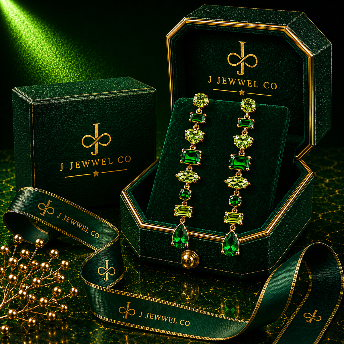 Emerald Cascade Earrings