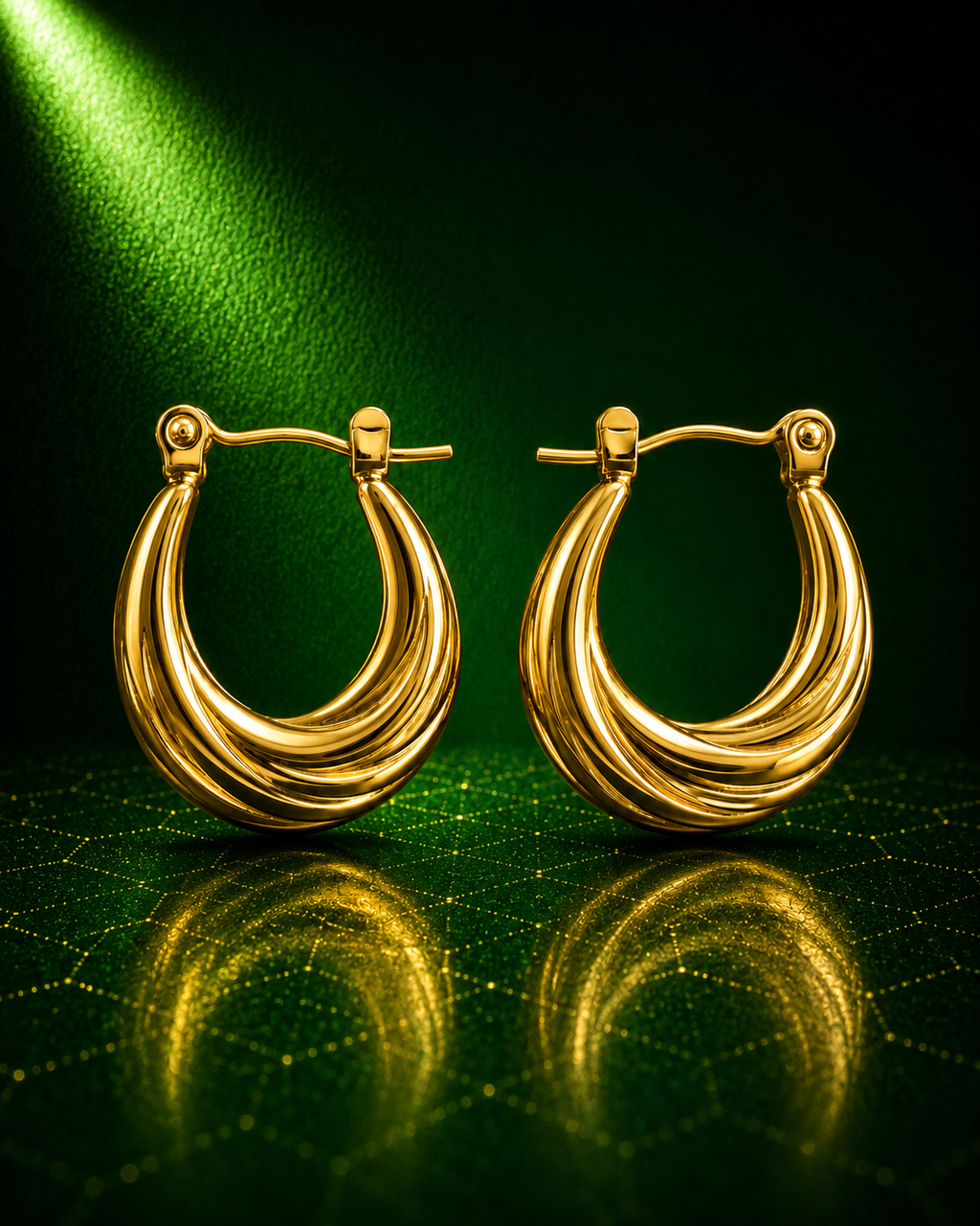 Fluid Gold Hoops Earrings