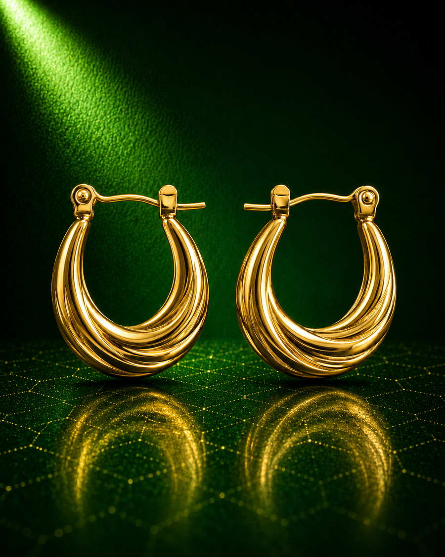 Fluid Gold Hoops Earrings